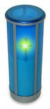 Blue LED flameless wickless electric battery operated grave candle with cross