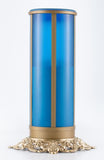 blue pillar flameless electric battery operated LED memorial candle