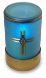 Blue Flameless Electric Battery Remote Operated LED Catholic Candle