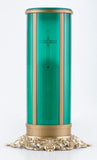 green electric flameless LED battery operated memorial candle with cross