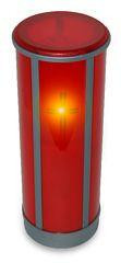Red LED flameless wickless electric battery operated grave candle with cross