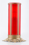 red electric flameless LED battery operated memorial candle with cross