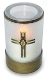 White Flameless Electric Battery Remote Operated LED Catholic Candle