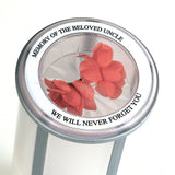 personalized circular label for memorial chamber