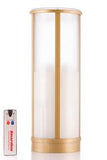 white pillar memorial candle and separate remote control